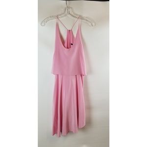 TIBI Silk Double Layer Overlay Dress - Pink size 0